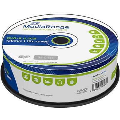 MediaRange DVD-R 4,7GB 16X Cake25