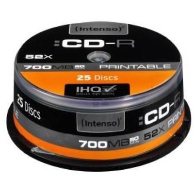 CD-R Intenso [ cutie 25 | 700MB | 52x ] imprimabil - Fullface