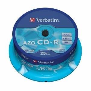 Verbatim CD-R[ cake box 25 | 700MB | 52x | Crystal | DataLife+ AZO ]