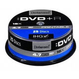Intenso DVD+R [cutie 25|4.7GB|16x| Printabil| Mat Extra Fin | Fullface]