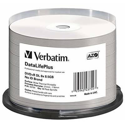 Verbatim DVD+R DL [ spindle 50 | 8,5GB | 8x | WIDE THERMAL PRINTABLE ]