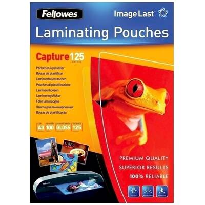 Folie pentru laminare Fellowes, 125 microni, A4, 100 coli/top