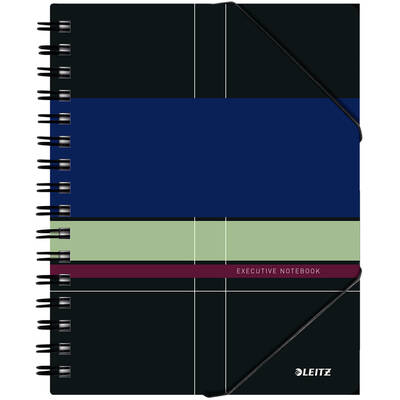 Caiet de birou Leitz Executive Be Mobile, PP A5, cu spira, dictando, negru/violet