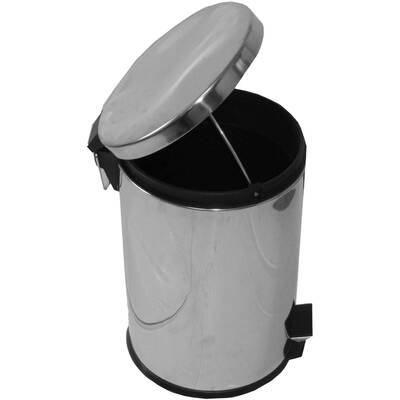 Generic Cos de gunoi, cu pedala, inox, 12 l, argintiu