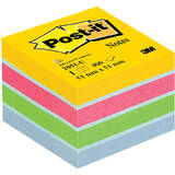POST-IT Minicub notite adezive Post-it galben/roz/verde/albastru deschis 400 file/cub