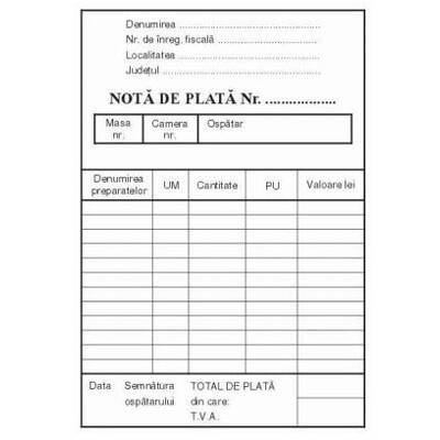 Nota plata A6, C100, 3 bucati/set