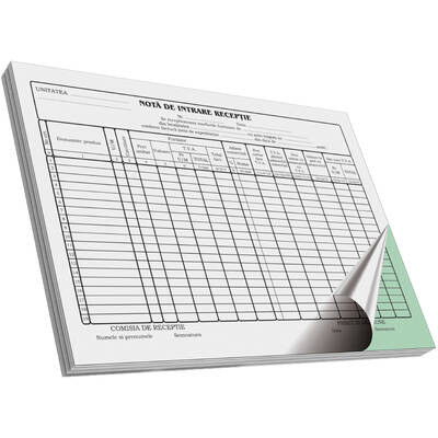 Nota de intrare - receptie, A4, 50 file, 2 exemplare, 3 bucati/set