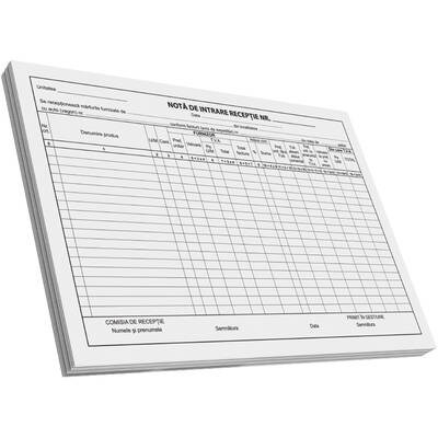 Nota de intrare-receptie A4, 100 file, fata, 3 bucati/set