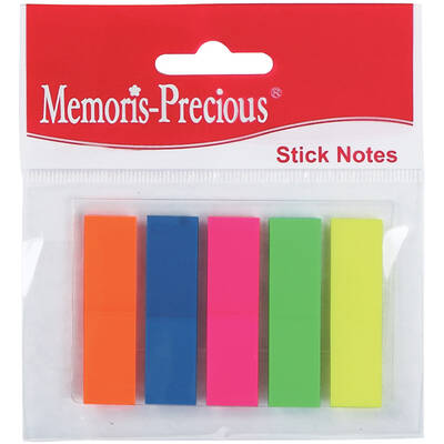 Index Memoris - Precious, autoadeziv, plastic,  12 x 45 mm, 5 culori/set, 25 file/culoare