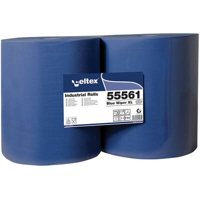 Rola lavete industriale XL, Celtex 55561, 2 straturi, hartie  albastra, 1000 portii/rola 2 role/set