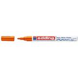 Edding Marker permanent Edding 751 cu vopsea, corp metalic, varf rotund, 1-2 mm, portocaliu