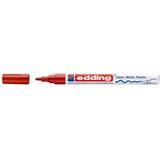 Edding Marker permanent Edding 751 cu vopsea, corp metalic, varf rotund, 1-2 mm, rosu