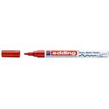 Edding Marker permanent Edding 751 cu vopsea, corp metalic, varf rotund, 1-2 mm, rosu