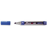 Stabilo Marker permanent Stabilo Mark-4-All, corp plastic, varf retezat, 1-4 mm, albastru