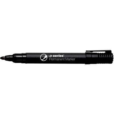 Marker permanent A-series, varf rotund, 2 mm, negru