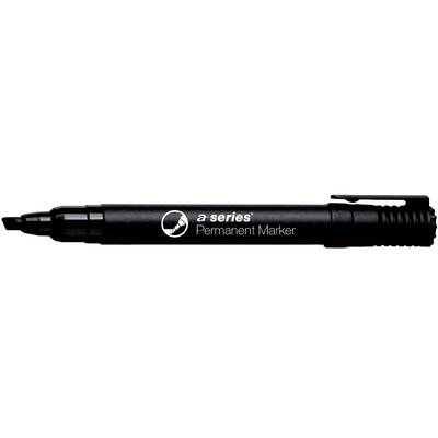 Marker permanent A-series, varf retezat 2-5 mm, negru