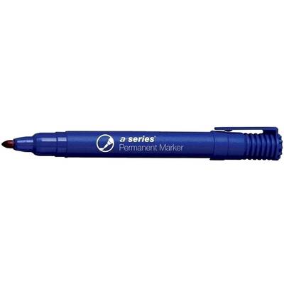 Marker permanent A-series, varf rotund, 2 mm, albastru