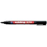 Edding Marker permanent Edding 370, corp plastic, varf rotund, 1 mm, negru