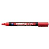 Edding Marker permanent Edding 370, corp plastic, varf rotund, 1 mm, rosu