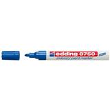Edding Marker permanent Edding 8750, cu vopsea, corp aluminiu, varf rotund, 2-4 mm, albastru