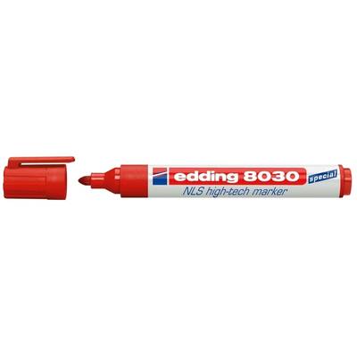 Marker permanent Edding 8030, varf rotund, 1.5-3 mm, rosu