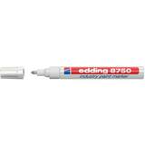 Edding Marker permanent Edding 8750, cu vopsea, corp aluminiu, varf rotund, 2-4 mm, alb