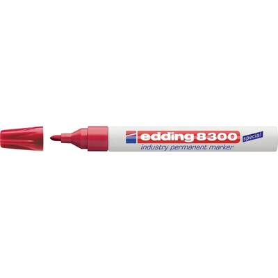 Marker permanent Edding 8300 Industrial, corp metalic, varf rotund, 1.5-3 mm, rosu