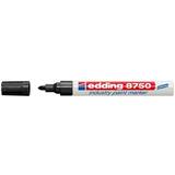 Edding Marker permanent Edding 8750, cu vopsea, corp aluminiu, varf rotund, 2-4 mm, negru