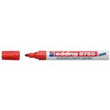Edding Marker permanent Edding 8750, cu vopsea, corp aluminiu, varf rotund, 2-4 mm, rosu