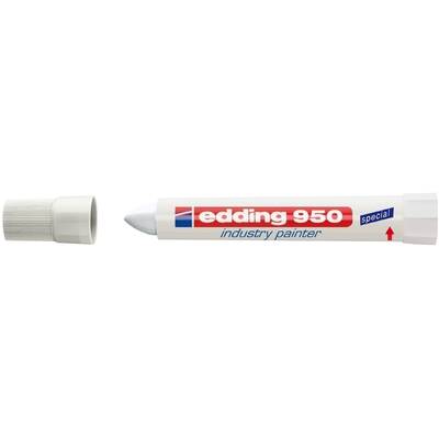 Marker permanent Edding 950 Industrial, corp plastic, varf rotund, 10mm, alb