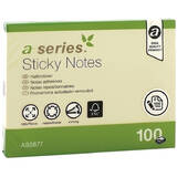 A-series Notite adezive A-Series, 100 x 75 mm, 100 file, galben