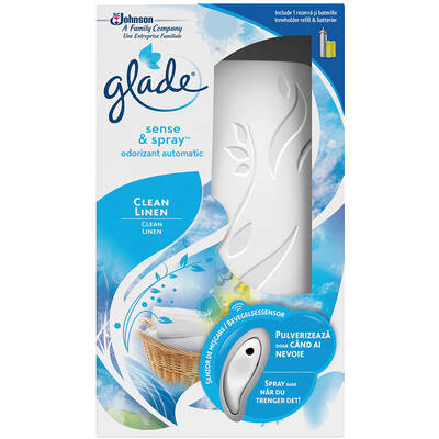 Dispenser odorizare automat, Glade, Sense&Spray, Clean Linen