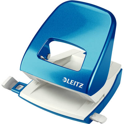 Perforator metalic Leitz WOW 5008 NeXXt Series, cutie, 30 coli, albastru metalizat