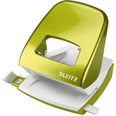 Perforator Leitz 5008, 30 coli, metalic, verde metalizat