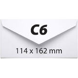 Generic Plic C6, 114 x 162 mm, alb, gumat, clapa V, 70 g/mp, 1000 bucati/cutie