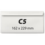 Generic Plic C5, 162 x 229 mm, alb, banda silicon, 80 g/mp, 25 bucati/set