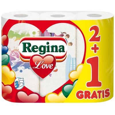 Prosop hartie Regina Love 2+1 rola gratis, 3 straturi