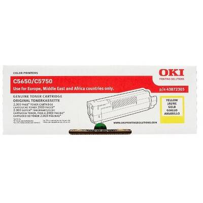 Toner imprimanta YELLOW 43872305 2K ORIGINAL OKI C5650N