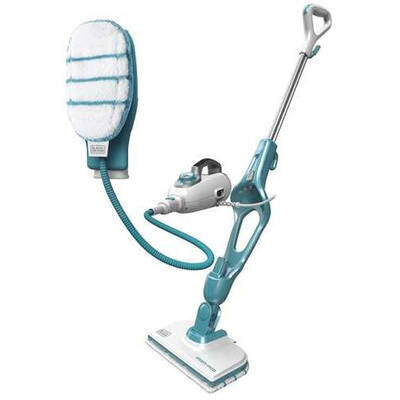 Black & Decker 9IN1 Steam-mop Upright steam cleaner 0.5 L Turquoise,White 1300 W