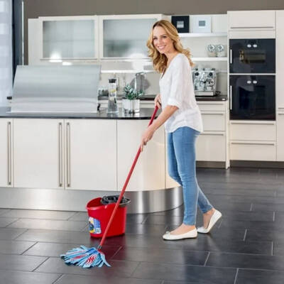 Mop Vileda 140008 SuperMocio 3 Action XL cu stâlp, 25% mai mult contact pe podea