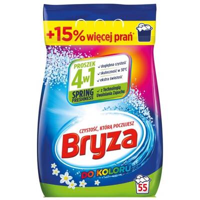 Bryza 4in1 Spring Freshness Detergent praf pentru mașină de spălat rufe pentru țesături colorate 3.575 kg / 55