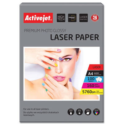 Hartie Foto ACTIVEJET AP4-160G100L photo paper for laser printers; A4; 100 pcs