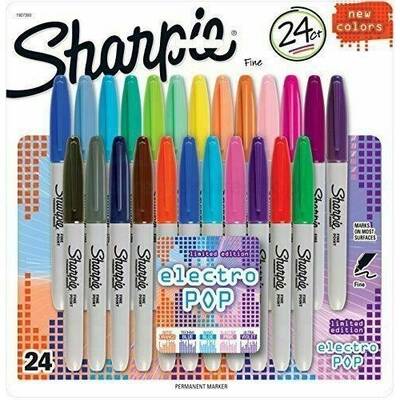 Set Marker Permanent Sharpie Fine Electro Pop - 24 de culori