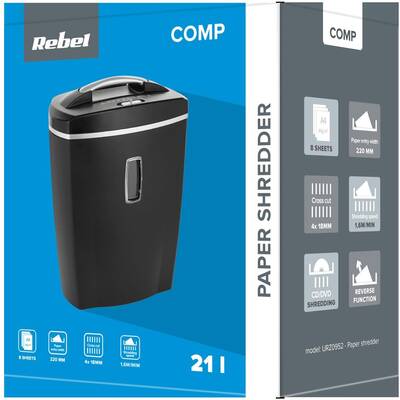 Rebel Comp URZ0952 document and card shredder, CD 21 L