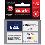ACTIVEJET COMPATIBIL AH-62CRX for HP printer; HP 62XL C2P07AE replacement; Premium; 18 ml; color