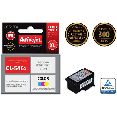 Cartus Imprimanta ACTIVEJET COMPATIBIL AC-546RX for Canon printer; Canon CL-546 XL replacement; Premium; 15 ml; color