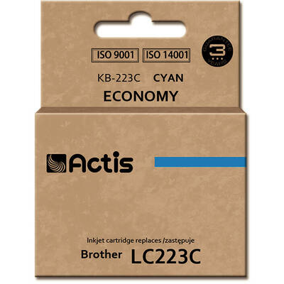 Cartus Imprimanta ACTIS COMPATIBIL KB-223C for Brother printer; Brother LC223C replacement; Standard; 10 ml; cyan