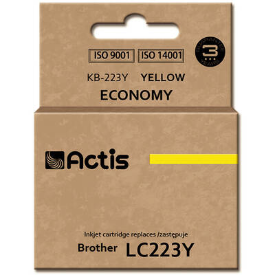 Cartus Imprimanta ACTIS COMPATIBIL KB-223Y for Brother printer; Brother LC223Y replacement; Standard; 10 ml; yellow