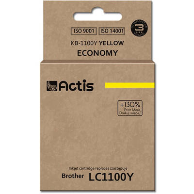 Cartus Imprimanta ACTIS COMPATIBIL KB-1100Y for Brother printer; Brother LC1100Y/LC980Yreplacement; Standard; 19 ml; yellow