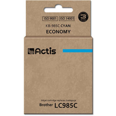 Cartus Imprimanta ACTIS COMPATIBIL KB-985C for Brother printer; Brother LC985C replacement; Standard; 19.5 ml; cyan